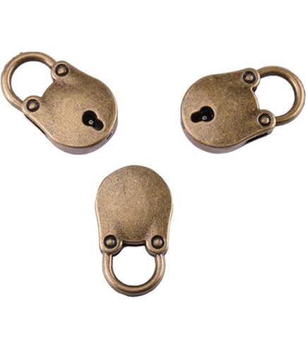 Amazon | Unlorspy 10個 アンティーク ブロンズ ミニ南京錠 鍵付き